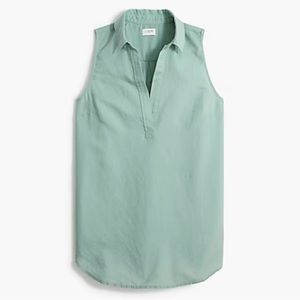JCrew Sage Green Sleeveless Linen Top 2X